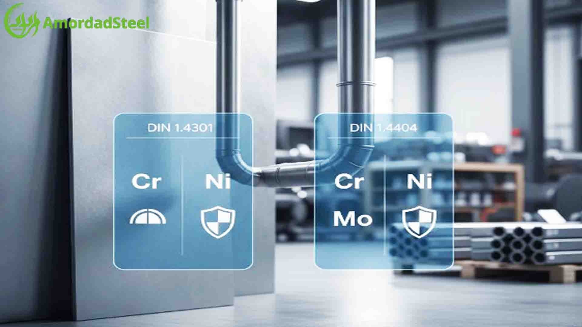 راهنمای جامع استاندارد DIN استنلس استیل | بررسی تخصصی کدهای ۱.۴۳۰۱ و ۱.۴۴۰۴ در صنایع مادر